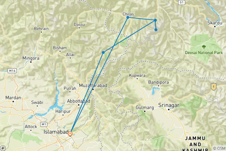 Map of Fairy Meadows and Nanga Parbat *TREK*