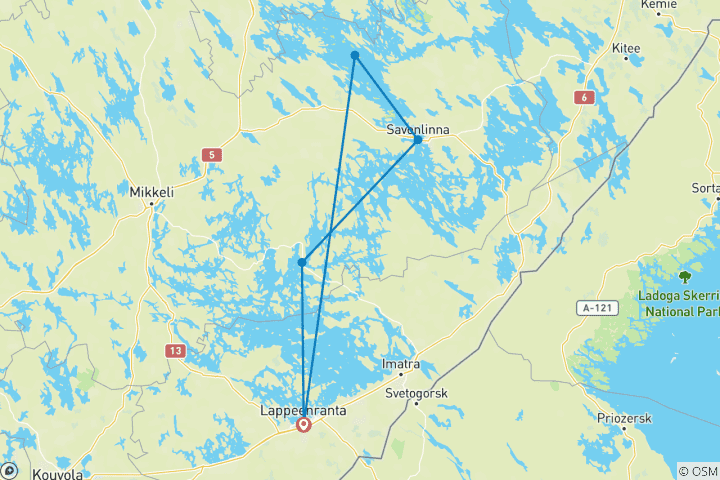 Carte du circuit Lac Saimaa - Finlande *CYCLE*GOLF