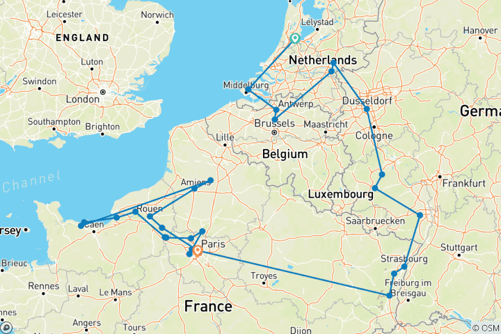 Map of Europe's Heartland 2027 - 25 Days