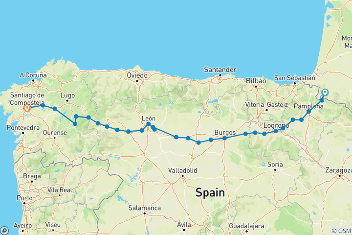 Map of Camino (Francés) QB (Queensland Ballet) ~ Guided *TREK*
