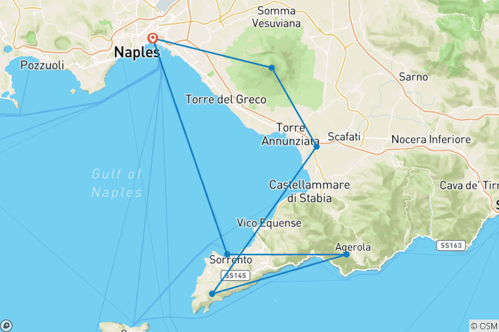 Mapa de Senderos de Sorrento: Aventura de senderismo y lugares de interés cultural