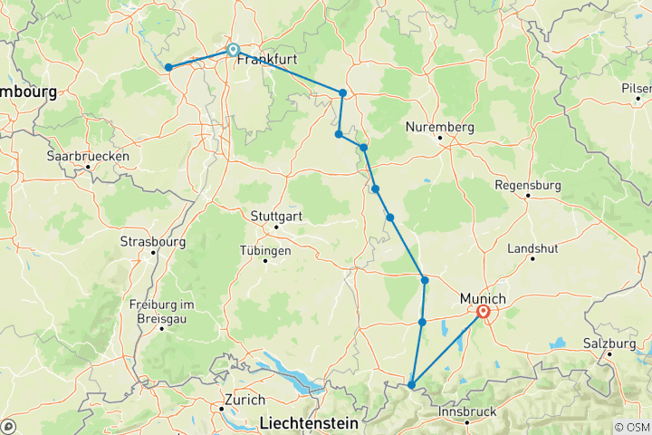 Mapa de ALEMANIA ROMÁNTICA