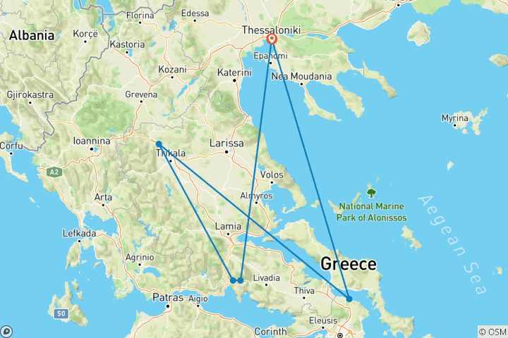 Mapa de Oráculos, Mitos y Patrimonio Bizantino 2 Días/ 1 Noche