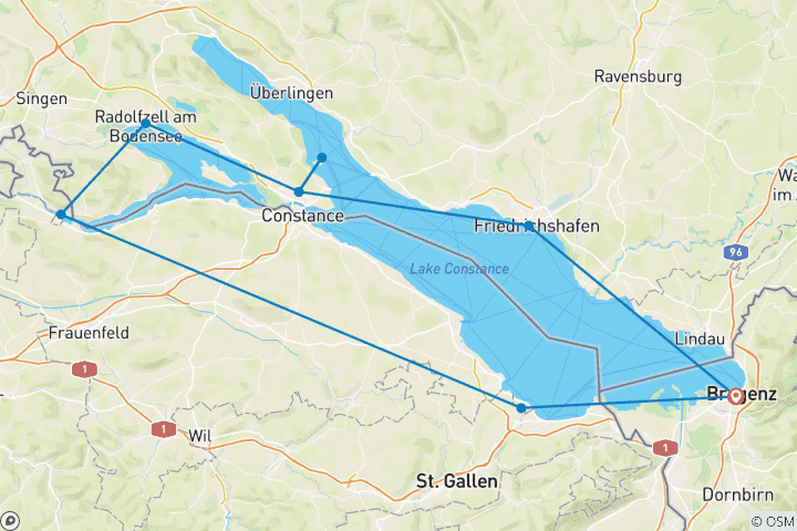 Karte von Bodensee - Genussradeln der Extraklasse