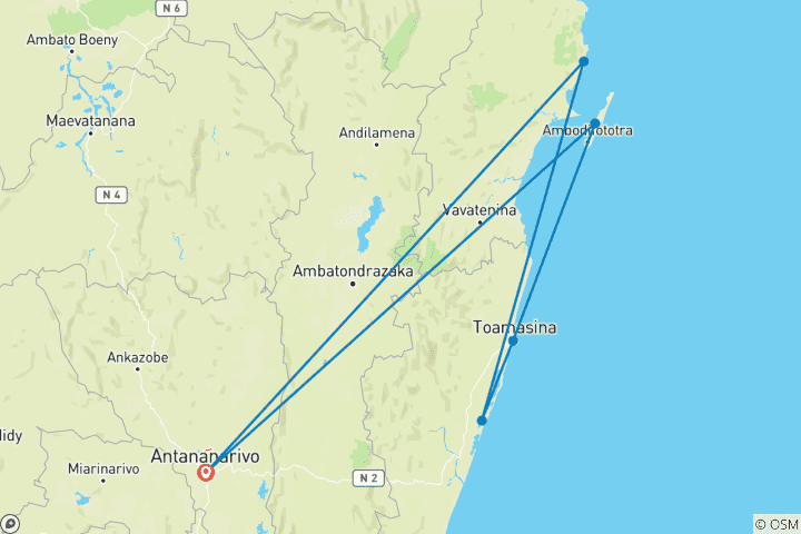 Karte von Östliche Entdeckung & Sainte-Marie Resort