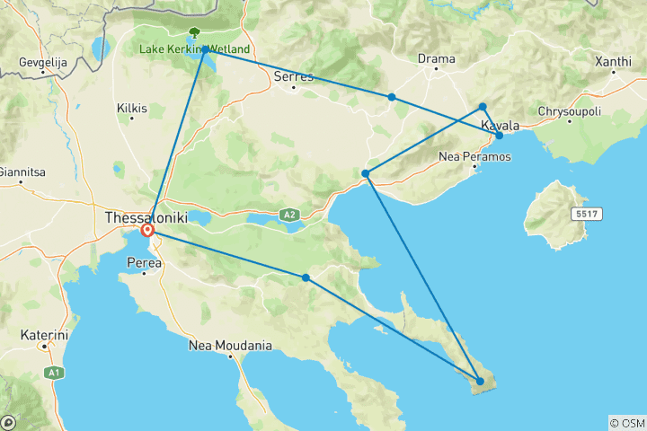 Carte du circuit Trésors archéologiques, byzantins et naturels 3 jours/ 2 nuits