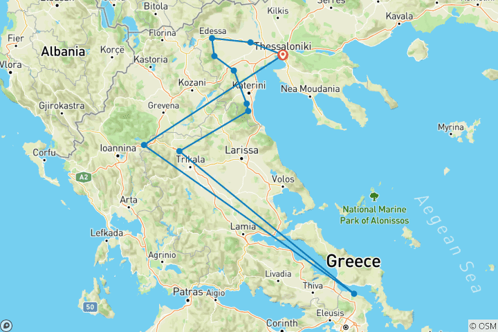 Carte du circuit Mythe, histoire et patrimoine byzantin 3 jours/ 2 nuits