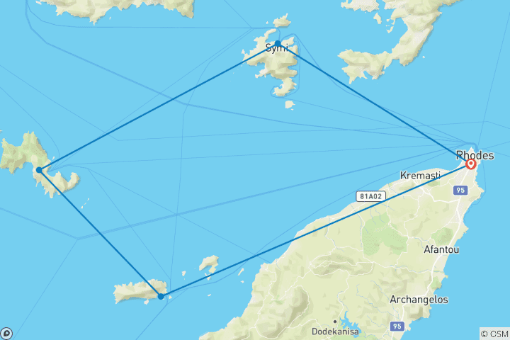 Mapa de Explorador en velero del Dodecaneso