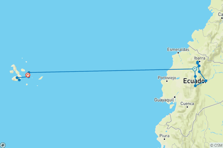 Kaart van Helemaal Ecuador & Galapagos - 12 dagen