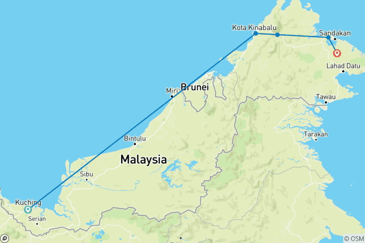 Karte von Naturparadies Borneo