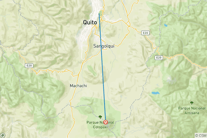 Mapa de Entre cielos y volcanes