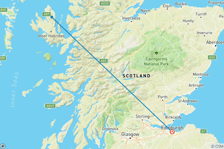 Kaart van MIJN SCHOTS AVONTUUR