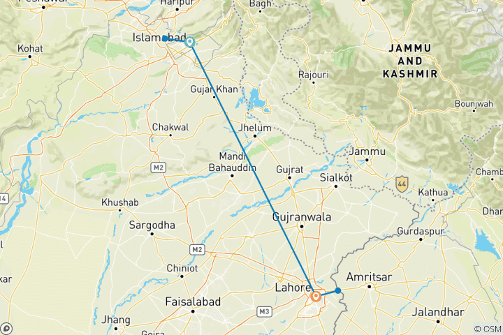 Kaart van Cultureel Pakistan - 8 dagen
