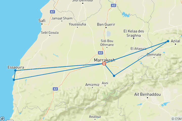 Karte von Marokko: Entspanntes Wandern