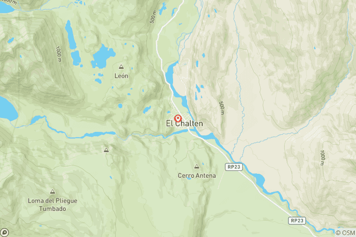 Kaart van 4-daagse El Chaltén, het hart van Patagonië