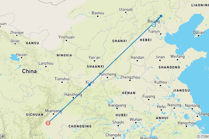 Map of Signature: China's Great Wall, Xi’an & the Gobi Desert