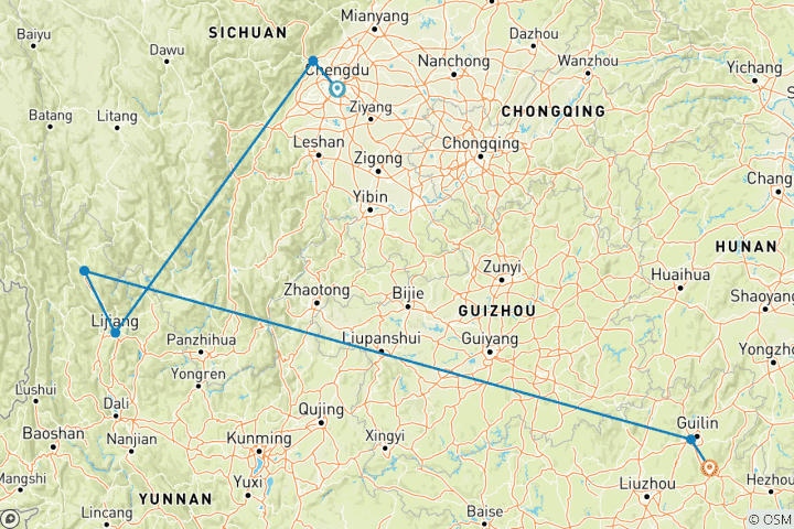 Map of Signature: Southwest China from Shangri-La to Shanghai