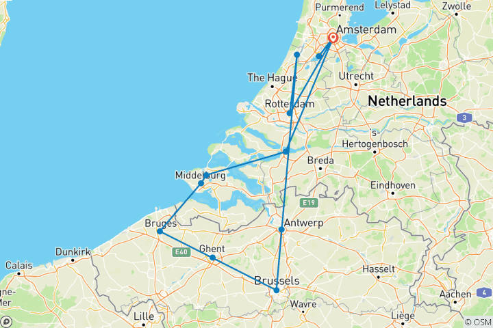 Carte du circuit Croisière à l'heure des tulipes pour les amoureux des jardins et de la nature 2027