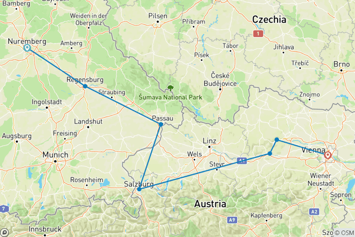 Map of Christmastime on the Danube (Eastbound) 2027