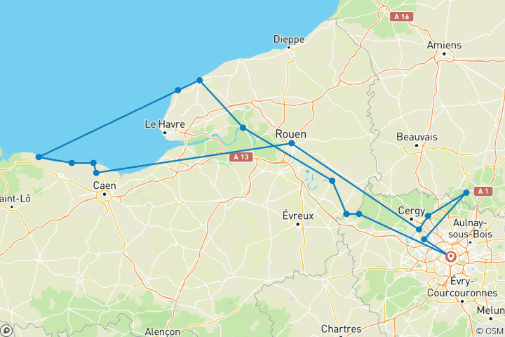Kaart van Actief & Ontdekken op de Seine (noordwaarts) 2027