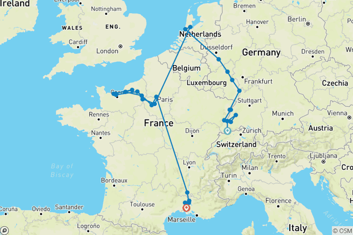 Kaart van Europees meesterwerk: de Rijn, Seine en Rhône onthuld 2027