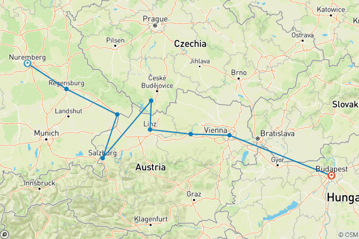 Carte du circuit Le légendaire Danube 2027