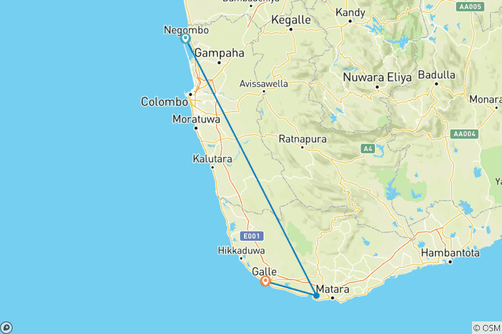 Mapa de Ballenas y delfines de Sri Lanka