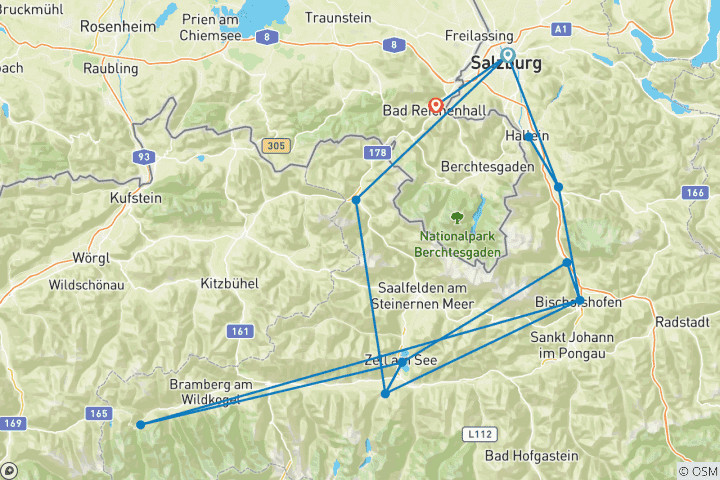 Mapa de Carril bici Tauern - ida y vuelta