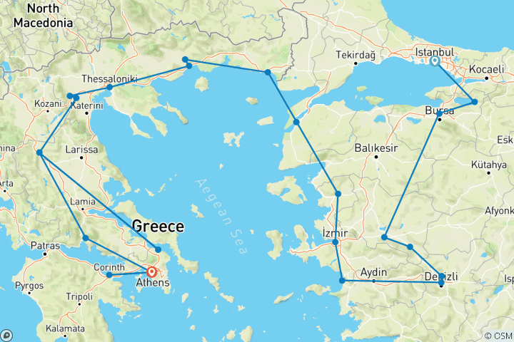 Map of FOLLOWING ST.PAUL IN GREECE AND TURKEY