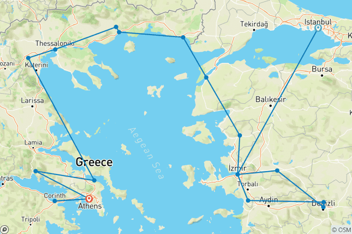 Map of ST.PAUL´S STEPS IN TURKEY AND GREECE