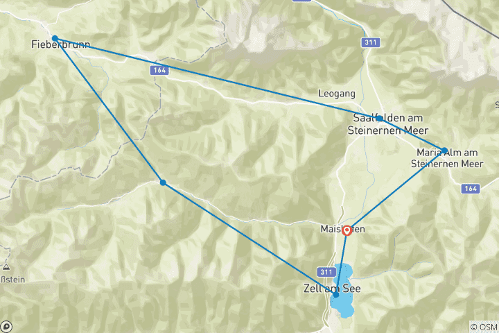 Carte du circuit Les sommets de Salzbourg et les Alpes de Kitzbühel