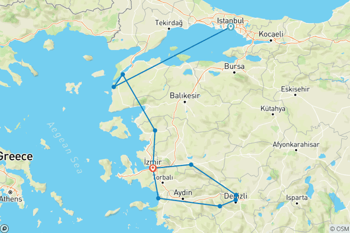 Karte von TÜRKEI'S BIBELISCHE REISE Auf den Spuren der Offenbarung