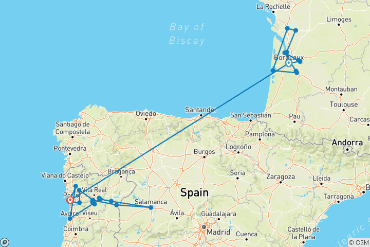 Mapa de Bello Burdeos & Inolvidable Duero 2027