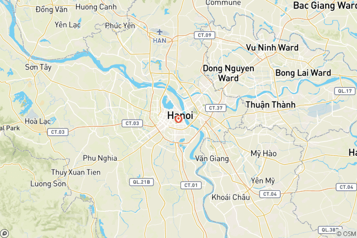 Carte du circuit Rose Kitchen Hanoï : expérience culinaire vietnamienne avec du pho, du bun cha ou du banh xeo et un café local