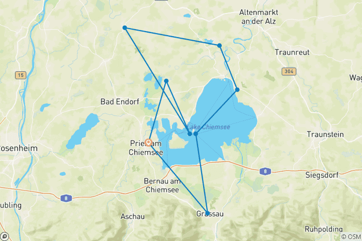 Kaart van Sternfahrt Chiemsee, Hotel Reinhart