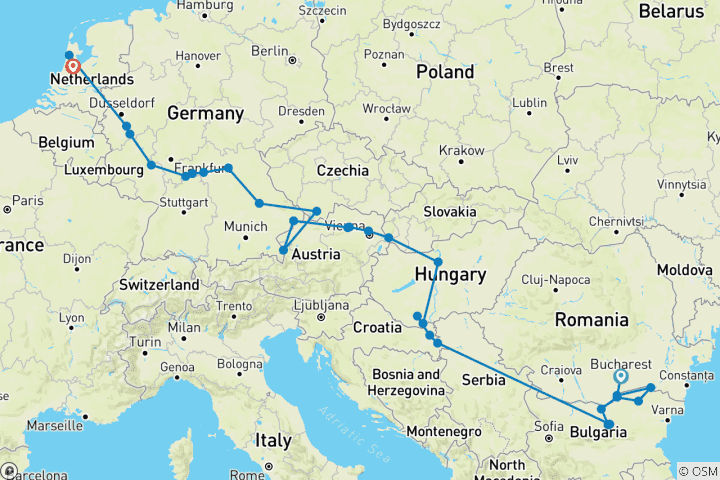 Karte von IkonischEuropa, von Bukarest bis Amsterdam