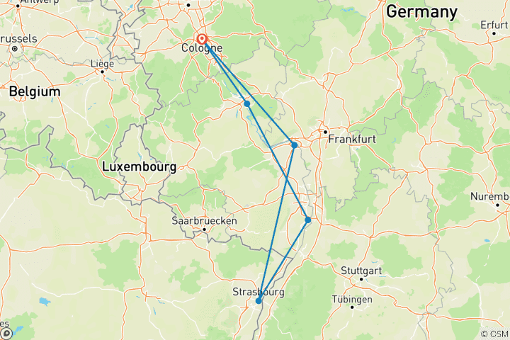 Karte von Weihnachten am Rhein - AMADEUS Mira (Köln - Köln)