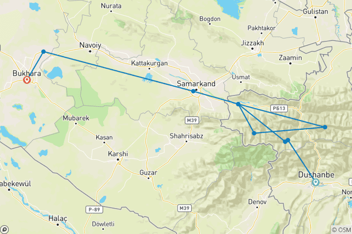 Mapa de Lo más destacado de Asia Central