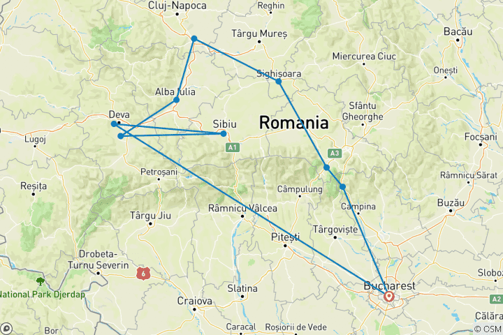 Kaart van Het hart van Roemenië