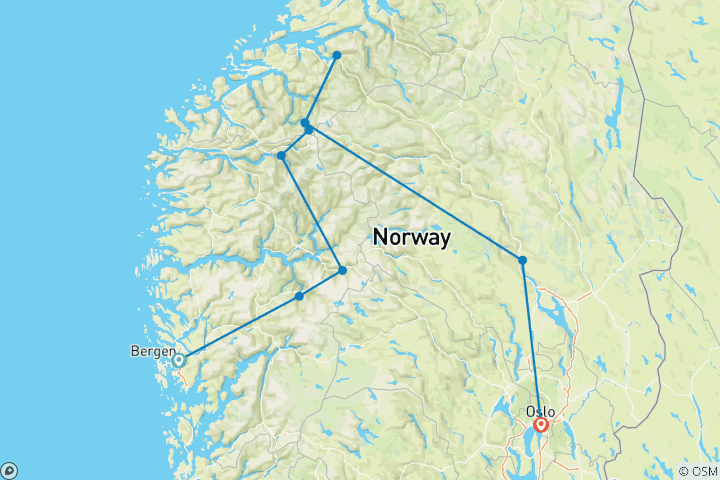 Map of Signature: Norway's Fjords & Mountain Vistas National Geographic