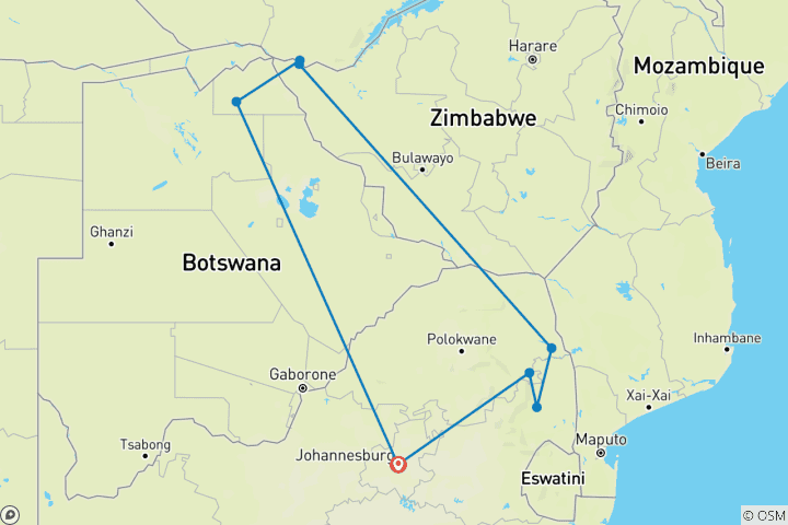 Map of Signature: Southern Africa's Kruger, Chobe & Victoria Falls National Geographic