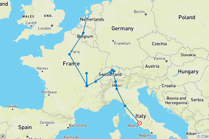 Carte du circuit Villes romantiques GO