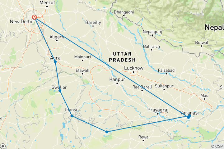 Carte du circuit L'Inde, un patrimoine et des temples en héritage Par G Experiences