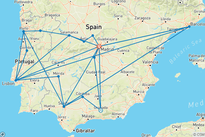 Carte du circuit Circuit en petit groupe de 15 jours