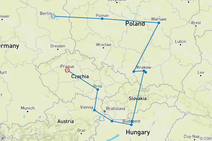 Kaart van Hoogtepunten van Bohemen (vanaf 2027)