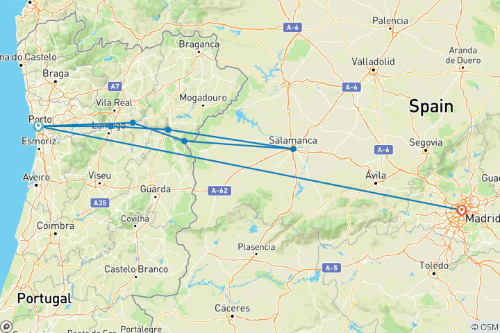 Kaart van Geheimen van de Douro & Madrid