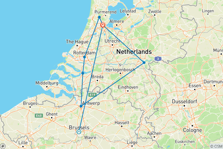 Kaart van Belgische lekkernijen & Nederland in bloei
