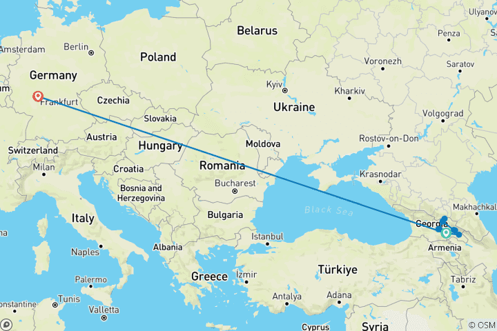 Karte von Kleingruppen-Rundreise - Georgien (inkl Flug)
