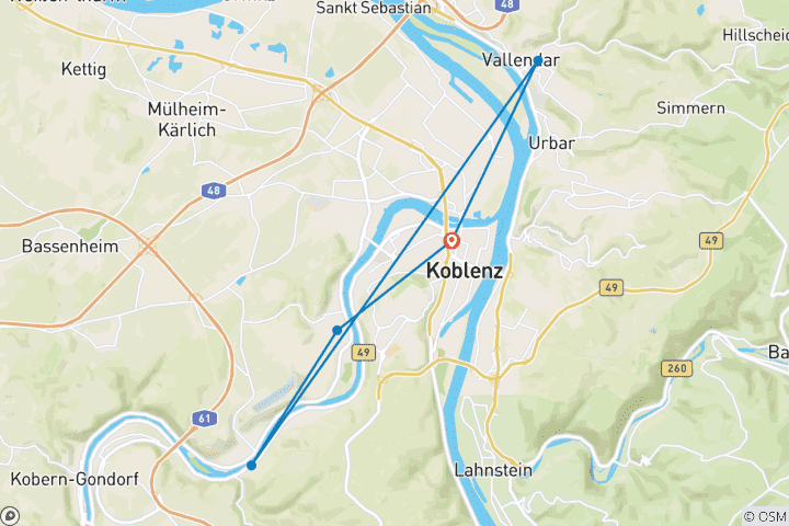 Karte von Silvester in Koblenz (6 Tage)