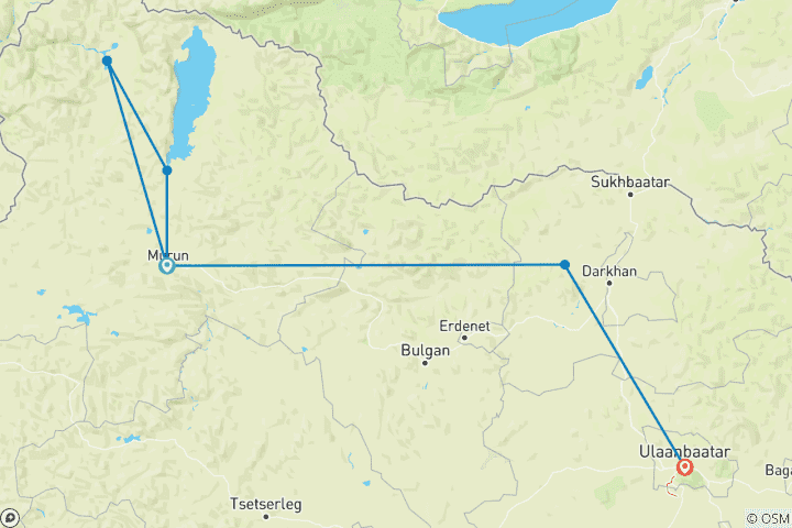 Karte von Rentierstämme Tour mit Khuwsgul See